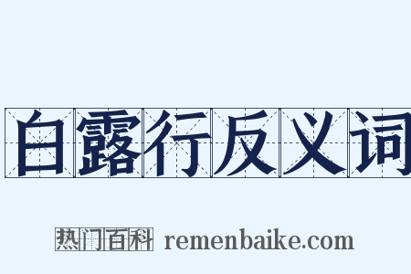 白露行反义词是什么意思的图片